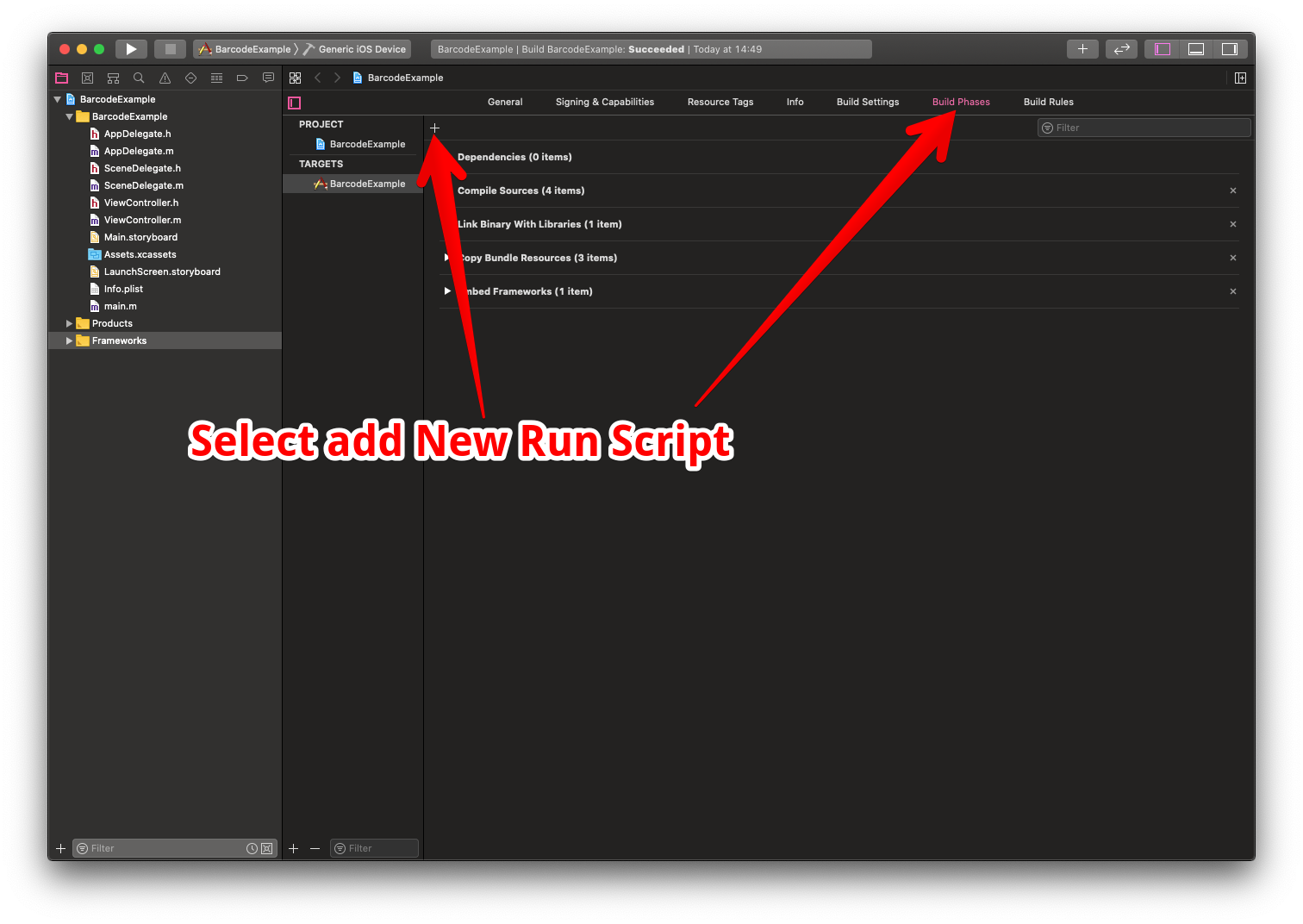 Add a runscript build phase