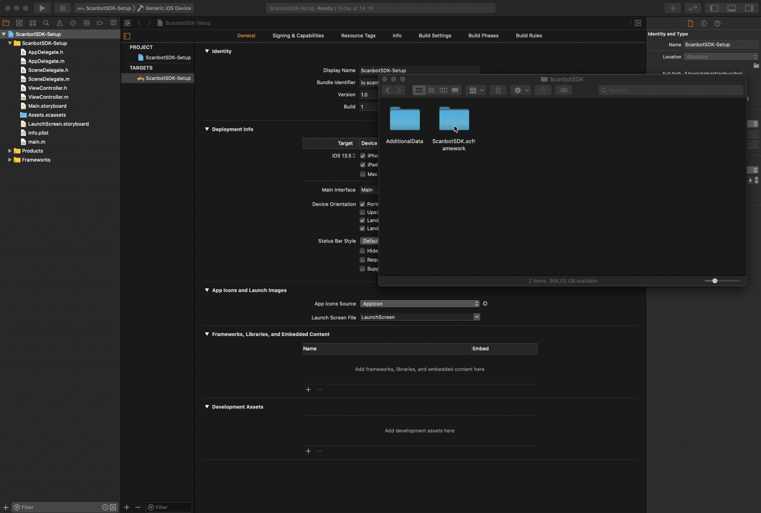 Drag the XCFramework into your project.