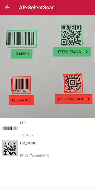 Using the Android Barcode Scanner SDK&#39;s Select Scan mode