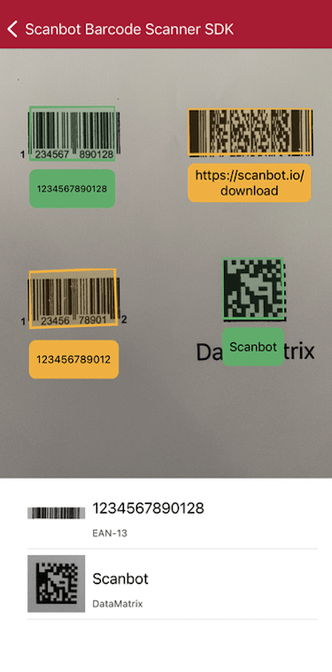 Using the iOS Barcode Scanner SDK&#39;s Select Scan mode