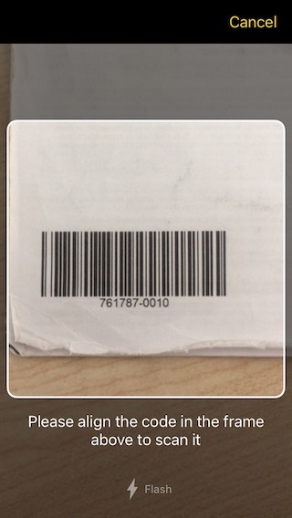 Barcode scanner screenshot alt