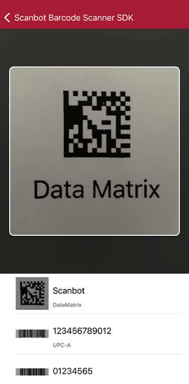 Batch Scanning Use Case Screenshot Scanning multiple barcodes consecutively with the iOS Barcode Scanner