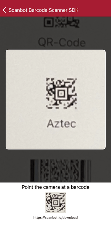 Scanning Distant Barcodes Use Case Screenshot Scanning distant barcodes with the iOS Barcode Scanner