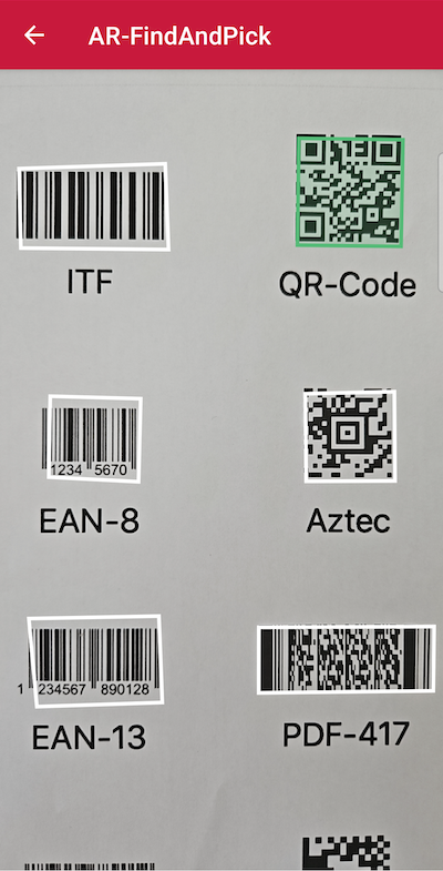 Using the Android Barcode Scanner SDK&#39;s Find % Pick mode