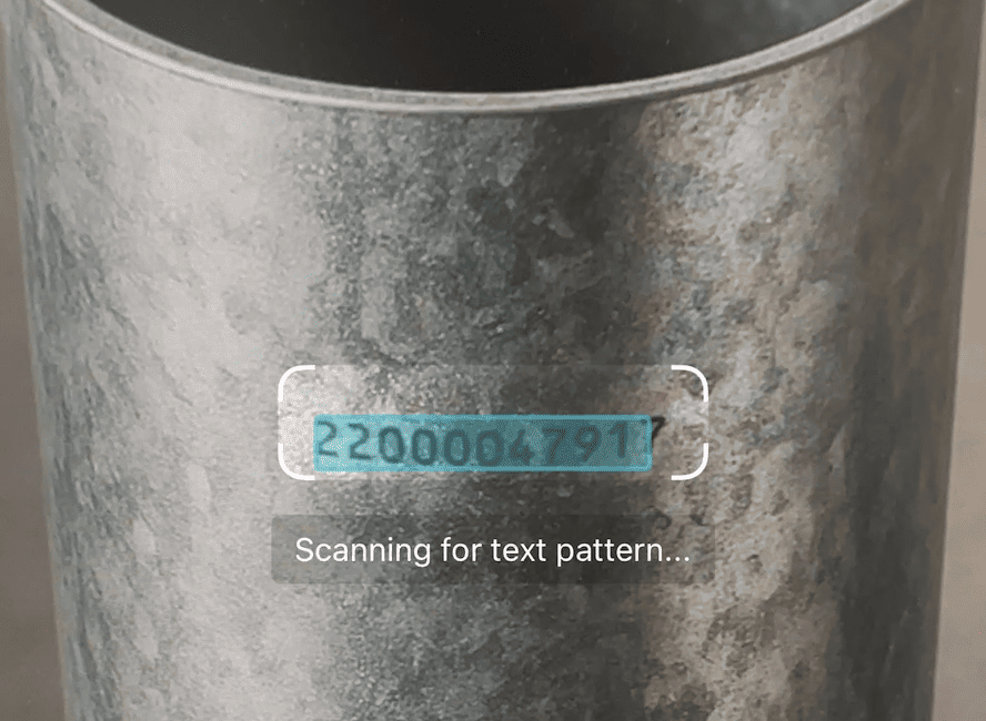 Scanning a serial number with the iOS Text Pattern Scanner