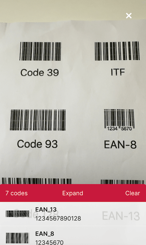 Scanning a multiple barcodes with the Web Barcode Scanner