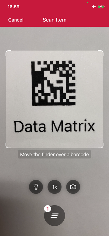 iOS Barcode Scanner using the button results sheet mode