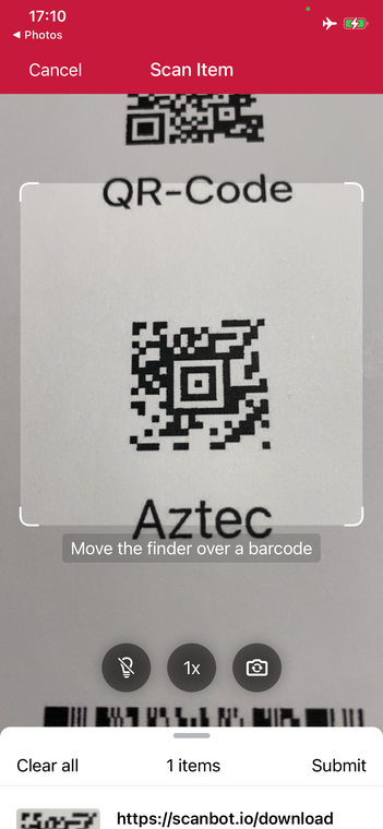 iOS Barcode Scanner using the small collapsed results sheet mode