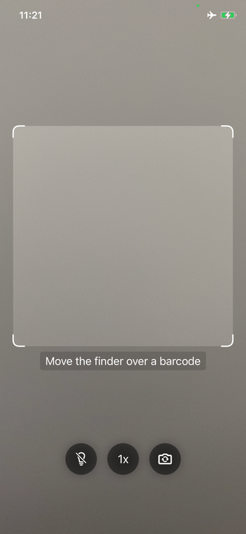 The iOS Barcode Scanner RTU UI&#39;s top bar component in its hidden state