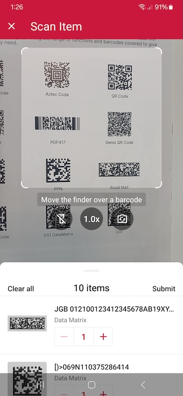 Scanning multiple barcodes with the Android Barcode Scanner SDK