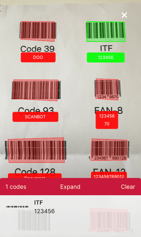 Using the Web Barcode Scanner SDK&#39;s Select Scan mode