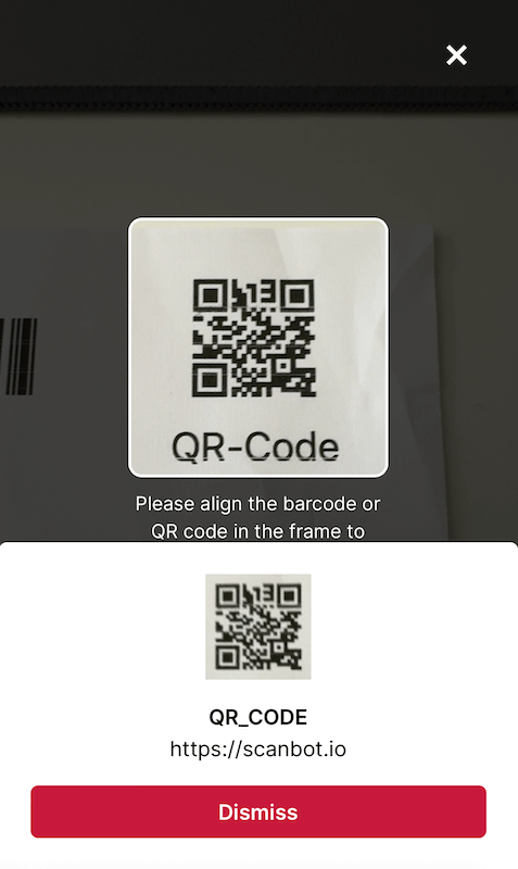 Scanning a single barcode with the Web Barcode Scanner