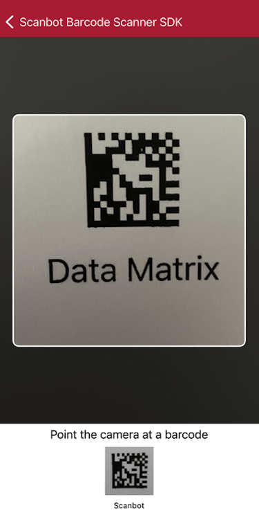 Scanning Single Barcodes Use Case Screenshot Scanning a single barcode with the iOS Barcode Scanner