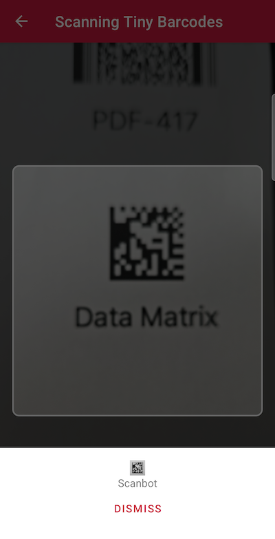 Scanning tiny barcodes with the Android Barcode Scanner