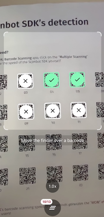 RTU-UI V2 find and pick scan use case screenshot Using the Web Barcode Scanner SDK's Find & Pick mode