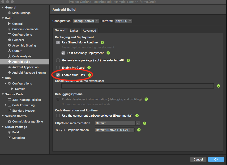 Xamarin Android Multi-Dex Settings alt